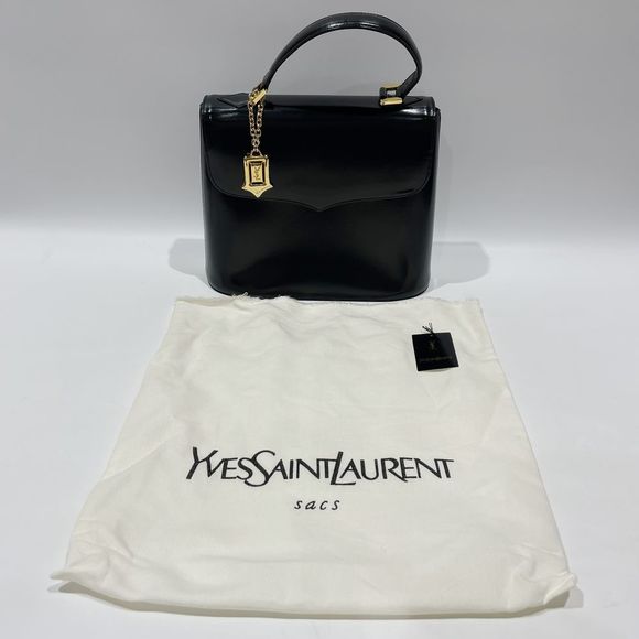 Saint Laurent Trapezoid Top Handle Handbag Black Yves - Picture 12 of 12